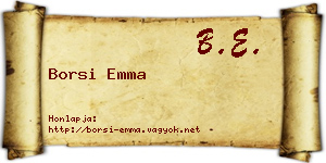 Borsi Emma névjegykártya